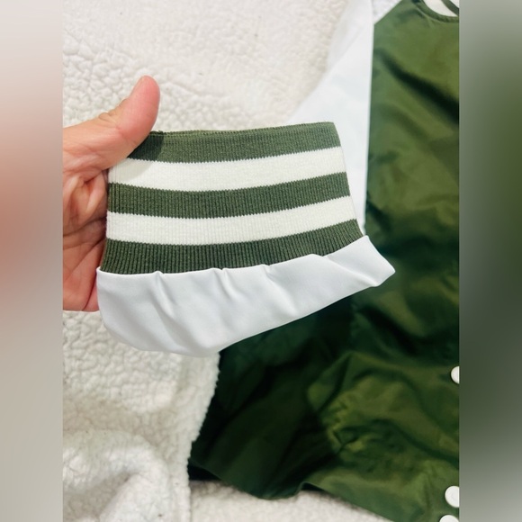 Hunter Target Olive Green White Varsity Swing Jacket Womens Size XL NEW - Picture 3 of 12